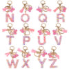 Wholesale Sequin Snowflake Letter Resin Keychains
