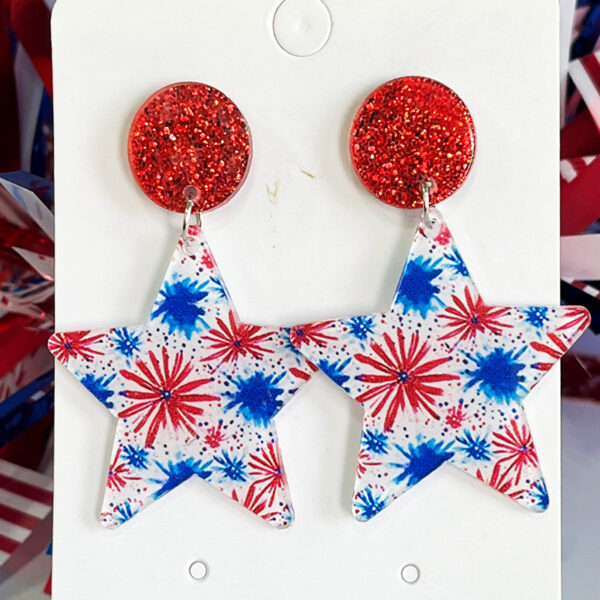 O1CN01SF4mdV1v6O39ANDj0_2208452356123-0-cib Wholesale Independence Day Flowers Cool Summer Acrylic Light Earrings Bohemia