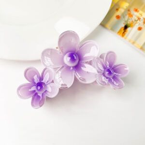 Gradient 3 flowers-jelly purple / Plastic/resin/abs
