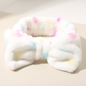 #4 white polka dot headband - single