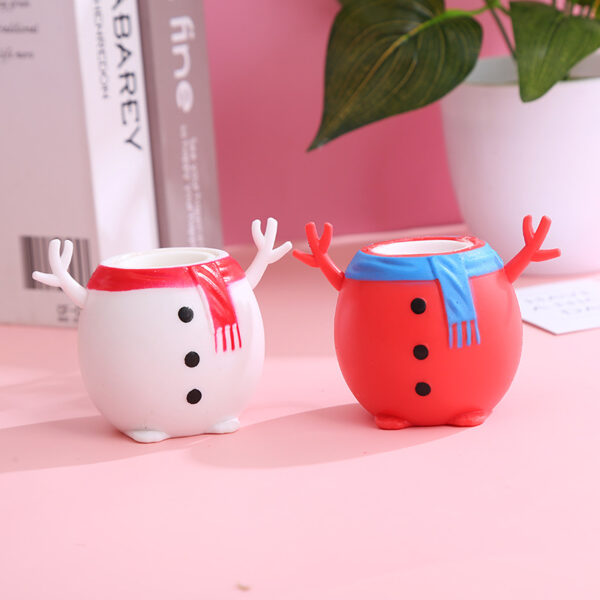 Wholesale Christmas Snowman Soft Rubber Squeeze Cup Decompression Toys
