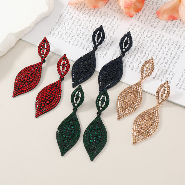 Wholesale Alloy Full Diamond Crystal Pendant Earrings