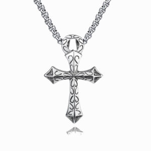 Pattern cross + stainless steel chain