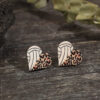 Wholesale Valentine's Day Wooden Heart Shape Leopard Print Stud Earrings