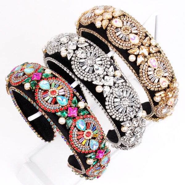 Wholesale New Vintage Crystal Rhinestone Sponge Headband