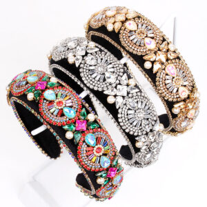 Wholesale New Vintage Crystal Rhinestone Sponge Headband
