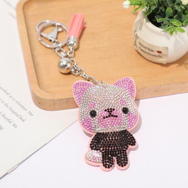Wholesale Hot Diamond Velvet Cloth Teddy Bear Keychains