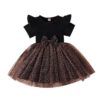 O1CN01SJlCYG1v45uElKt67_2209644226118-0-cib Wholesale Children's Short Sleeved Leopard Print Mesh Bow Cotton Dresses