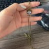 Wholesale Creative Vintage Dragonfly Green Crystal Alloy Necklace