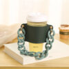 Wholesale Detachable Chain Coffee Non Slip Leather Cup Covers