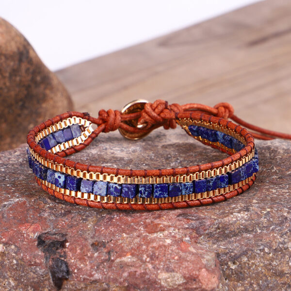 Wholesale Emperor Stone Beads Leather Bracelet