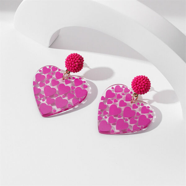 Wholesale Transparent Color Heart Beads Acrylic Earrings