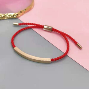 Rose Gold + red rope