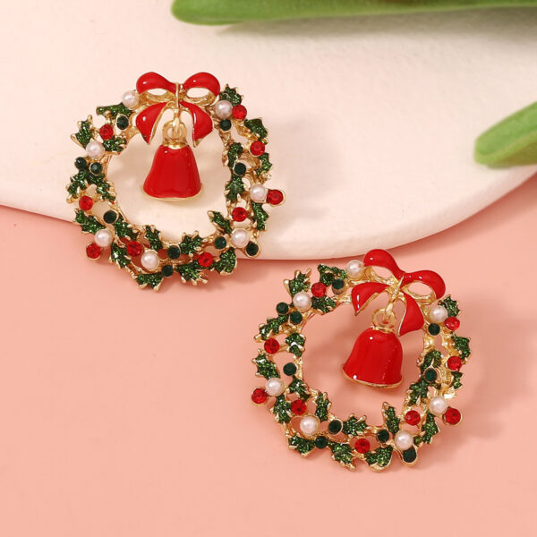 Wholesale Christmas Bell Garland Earrings with Studs
