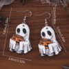 Wholesale Halloween Ghost Face Pumpkin Candy Pendant Earrings