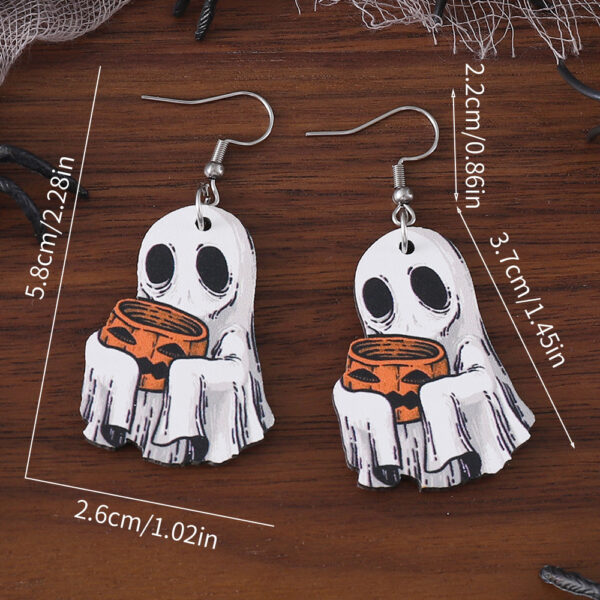 Wholesale Halloween Ghost Face Pumpkin Candy Pendant Earrings