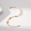 Wholesale Pearl Gold Plated Double Copper Bracelet