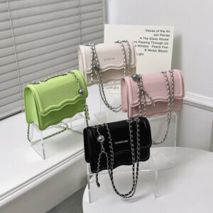 Wholesale Wavy Pattern Small Square Bag Chain Shoulder Crossbody Bag