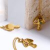 Wholesale Golden Mushroom Lucky Symbol Gold Plated Necklace
