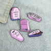 Wholesale Gothic Punk Style Pink Coffin Tombstone Brooch