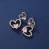 Wholesale Heart Full Diamond Alloy Earrings