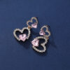 Wholesale Heart Full Diamond Alloy Earrings