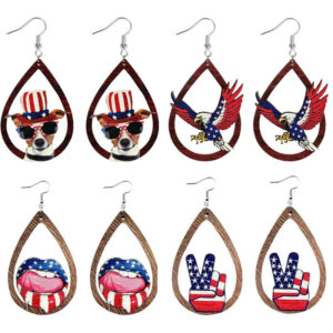 O1CN01SSujBq1POBcLMXNjm__2213249061830-0-cib Wholesale Independence Day Flag Wood Earrings