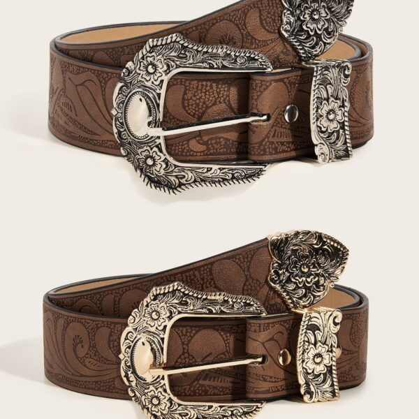 O1CN01STev2g1p051XUSBR5_2916035297-0-cib Whoelsale PU Brown Textured Printed Pattern Waistband