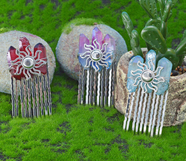 Wholesale Natural Crystal Hair Comb Hair Clips