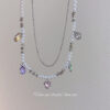Wholesale Double Layer Pearl Heart Color Crystal Necklaces