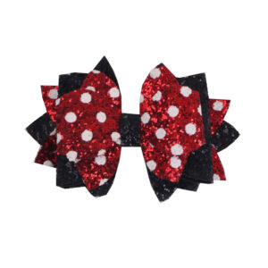 Black + polka dot red