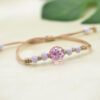 Wholesale Ceramic Glass Ball Dried Flower Plant Real Flower Woven Bracelet