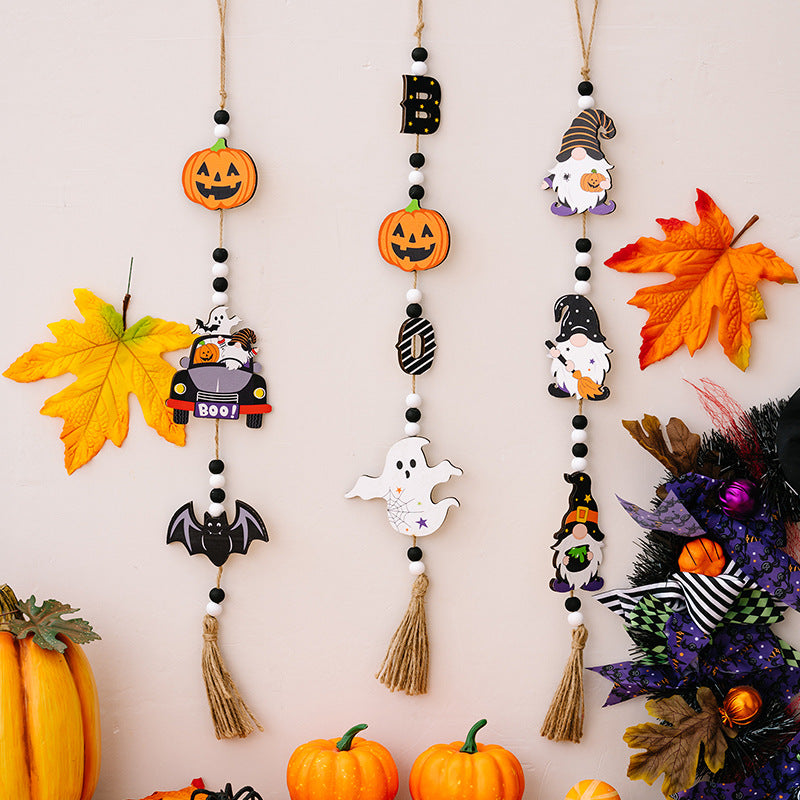 Wholesale Beads Witches Pumpkins Bats Wooden Decorations