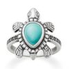Wholesale Metal Turquoise Turtle Ring