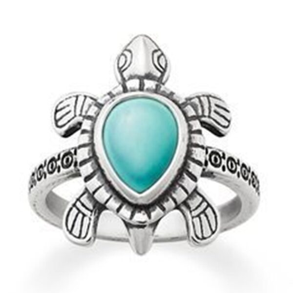 Wholesale Metal Turquoise Turtle Ring