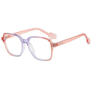 Metal hinge / Pink and purple frame white flat