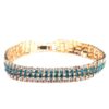 Wholesale Full Diamond Color Matching Four Row Diamond Bracelet