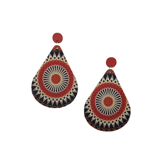 Wholesale Water Drop Italian Bohemian Wood Earrings