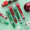 Wholesale Plastic Cartoon Sequin Fawn Old Man Christmas Ten-Color Ballpoint Pen