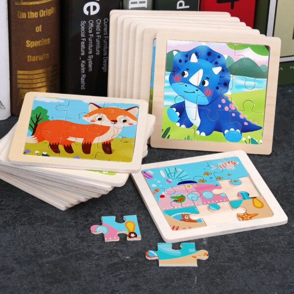 Wholesale Cartoon Animal Jigsaw Puzzle Wooden TOY