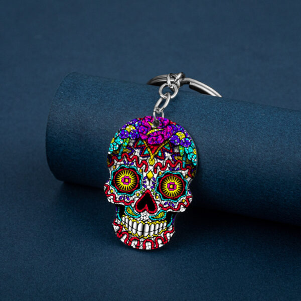 Wholesale Day of the Dead Skull Stainless Steel Keychains