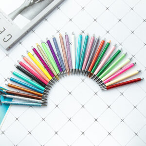 O1CN01SjSNq81cHOswDLKz3__933993575-0-cib-4 Wholesale Gold Powder Foreskin Pu Multi-color Metal Push Ballpoint Pen