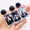 Wholesale Halloween Acrylic Character Bat Double-sided Printing Simulation Tarot Earrings
