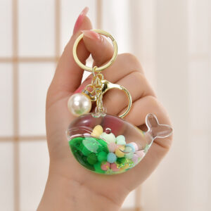 Green / Light gold buckle + oil bottle fish + pearls