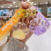 Wholesale Creative Acrylic Oil Bubble Bead Quicksand Cat Claw Creative Keychain