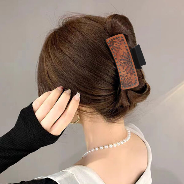 Wholesale Western Style Sunflower Leather Hair Clips