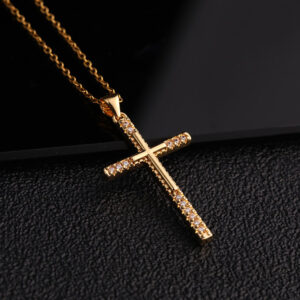O1CN01Sm3arf1EUAtMfObZn__2211718660354-0-cib Wholesale Copper Micropaved Zircon Cross Pendant Necklace