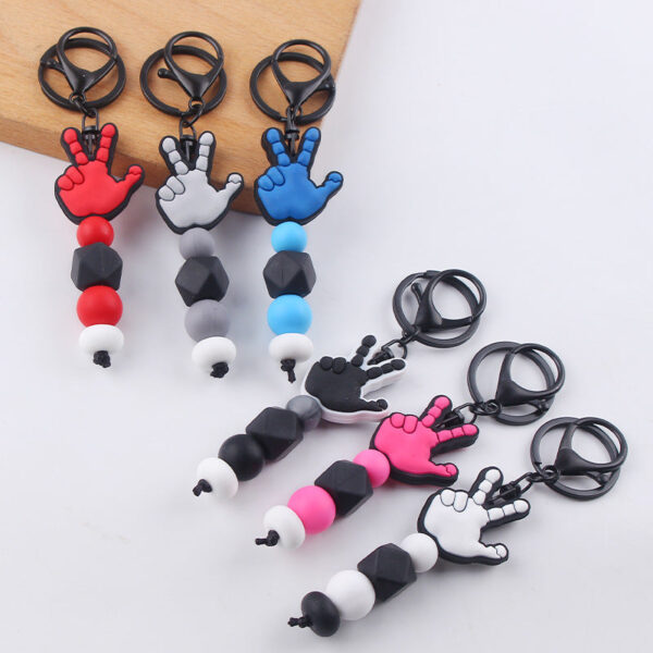 Wholesale Silicone Bead Cartoon Palm Key Bin