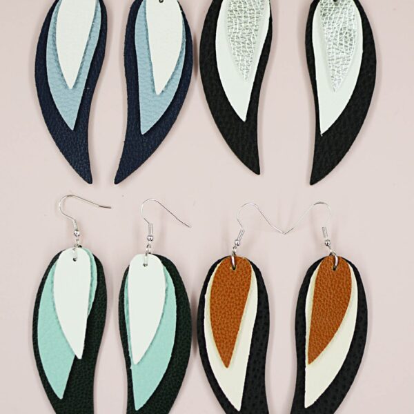 Wholesale Multi-layered Leather Earrings Symmetrical Love Earrings