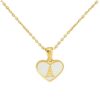 Wholesale 26 English Letters Love Heart Inlaid with Shell Stainless Steel Necklace